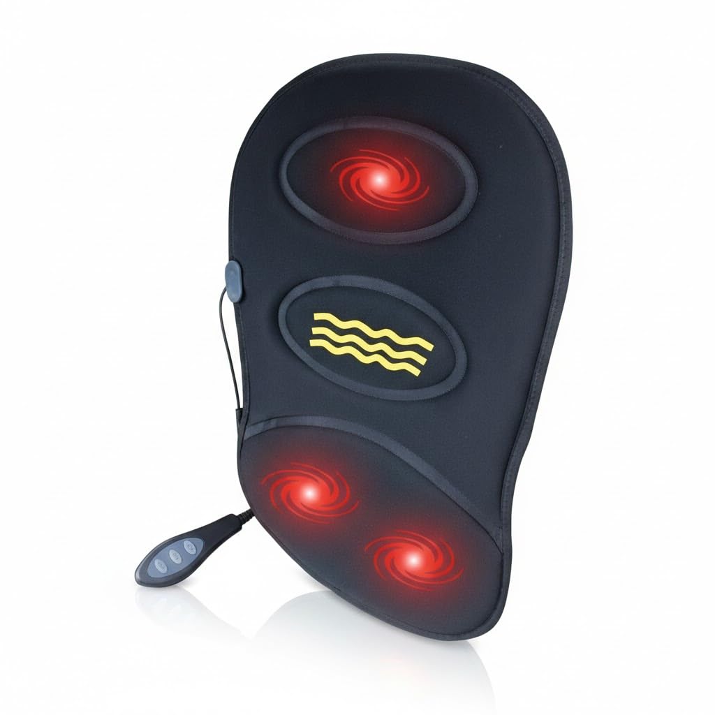 3D Robotic Massage Cushion with Heat Therapy – Home & Car Comfort