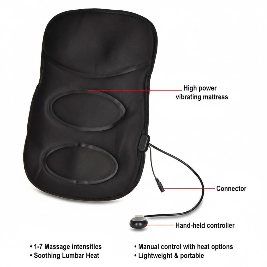 3D Robotic Massage Cushion with Heat Therapy – Home & Car Comfort
