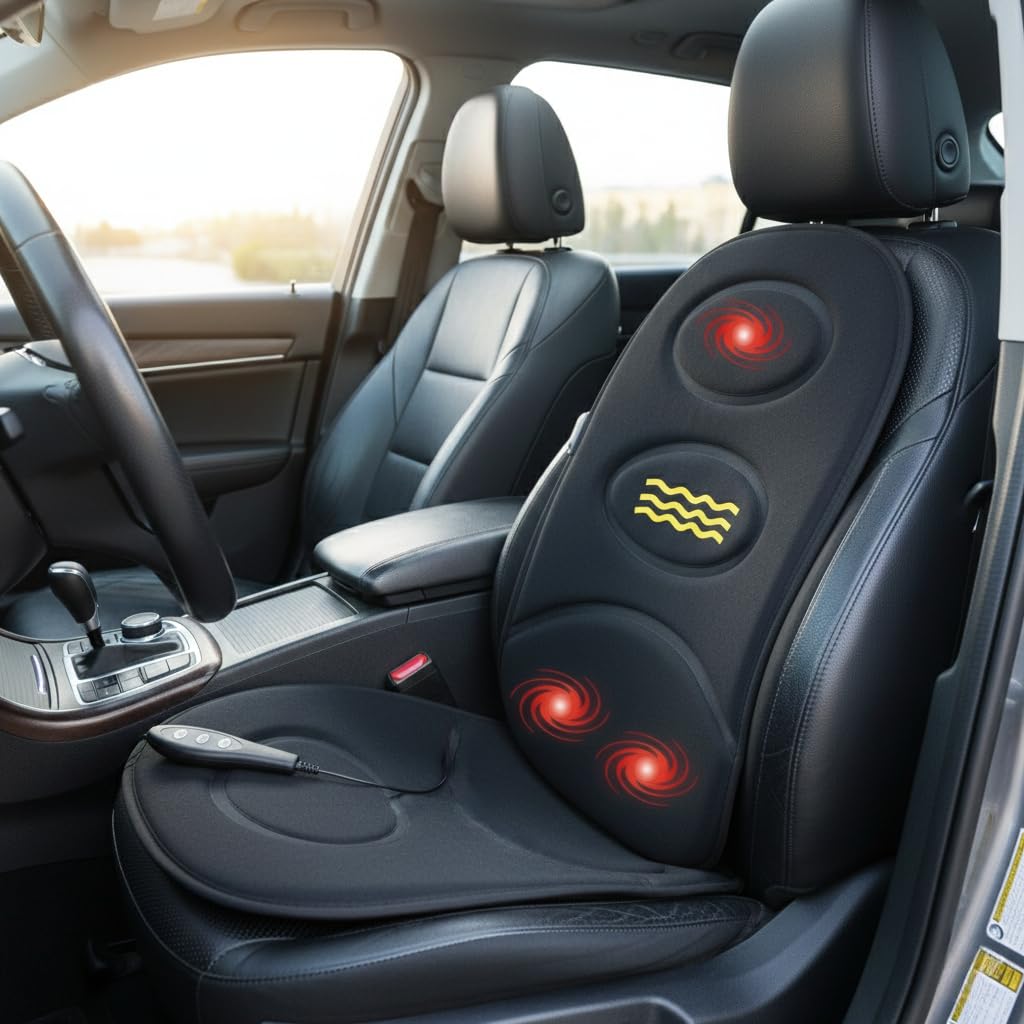 3D Robotic Massage Cushion with Heat Therapy – Home & Car Comfort