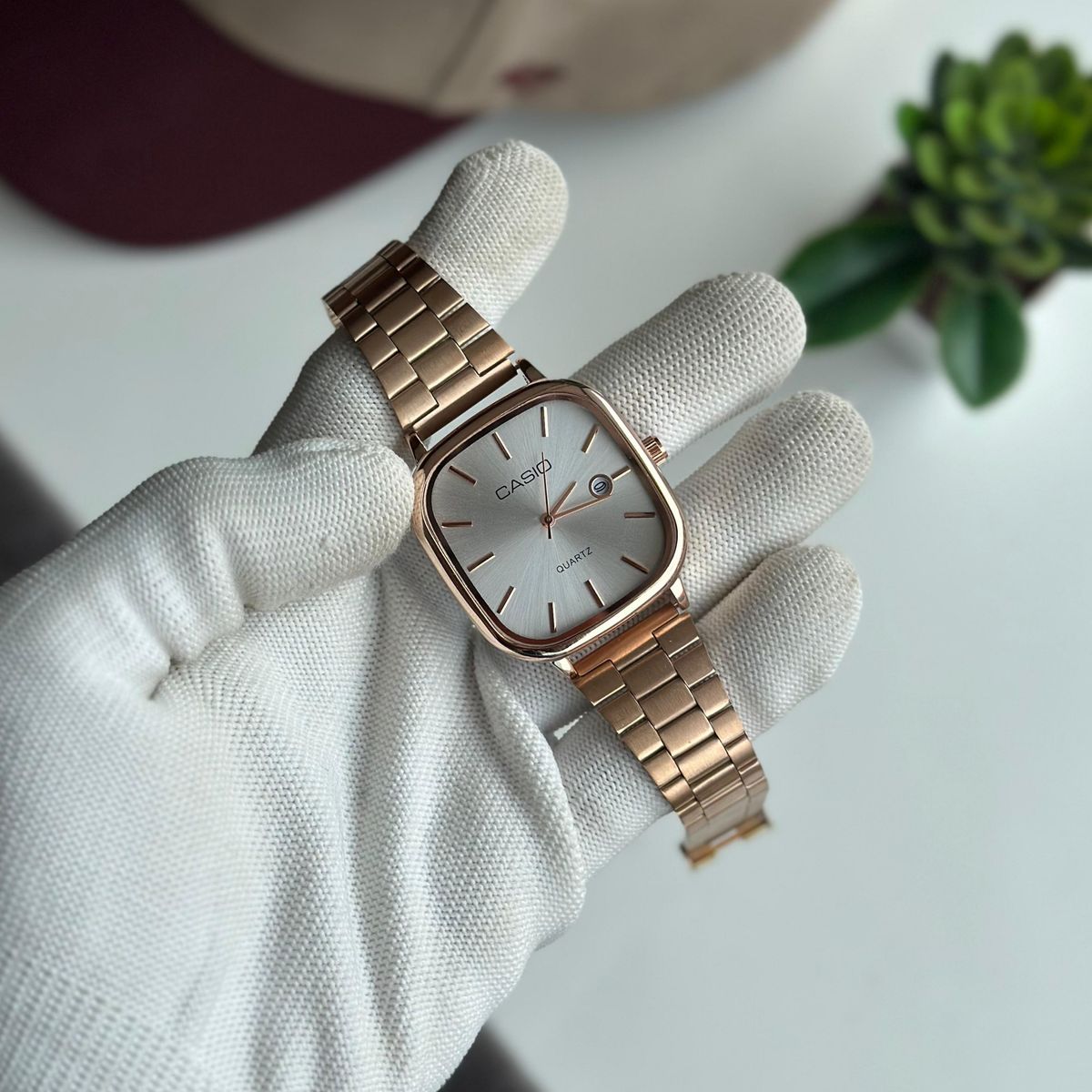 Classic Square Dial Men’s Stainless Steel Watch