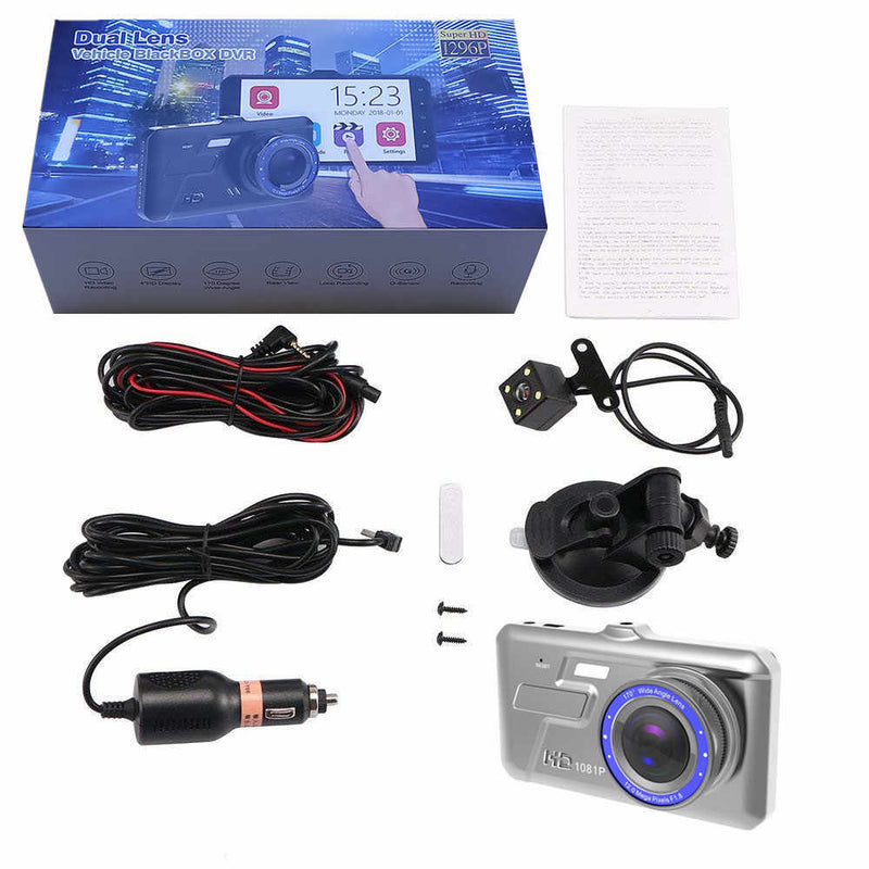 Dual Vehicle DVR 1080P Full HD Dash Cam – Front & Rear Camera