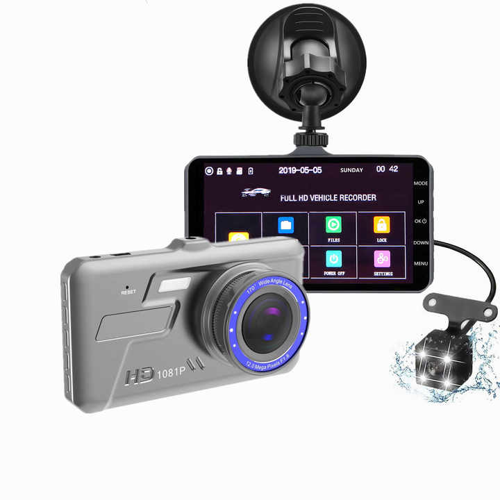Dual Vehicle DVR 1080P Full HD Dash Cam – Front & Rear Camera