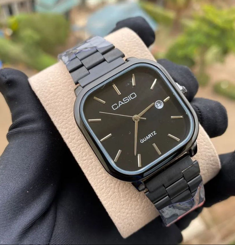 Classic Square Dial Men’s Stainless Steel Watch