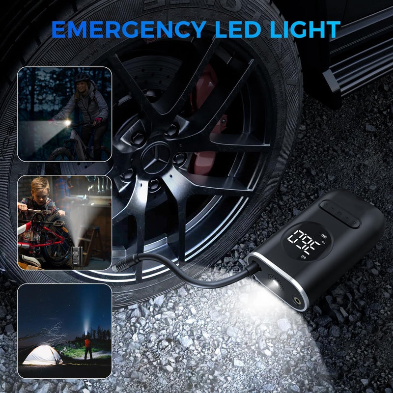 Portable Digital Tire Inflator – Rechargeable Air Pump with PSI Display