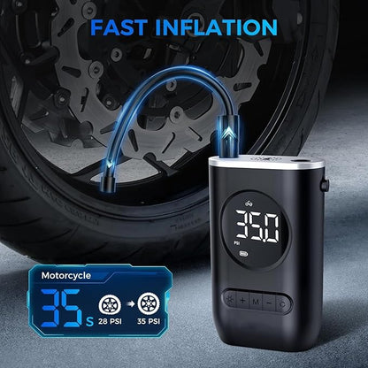 Portable Digital Tire Inflator – Rechargeable Air Pump with PSI Display
