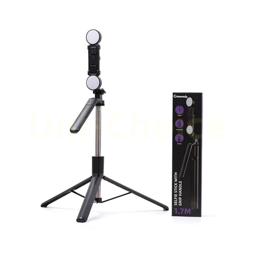 3-in-1 Selfie Stick Tripod with Grip Handle – 1.7M