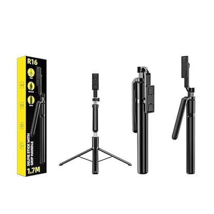 3-in-1 Selfie Stick Tripod with Grip Handle – 1.7M